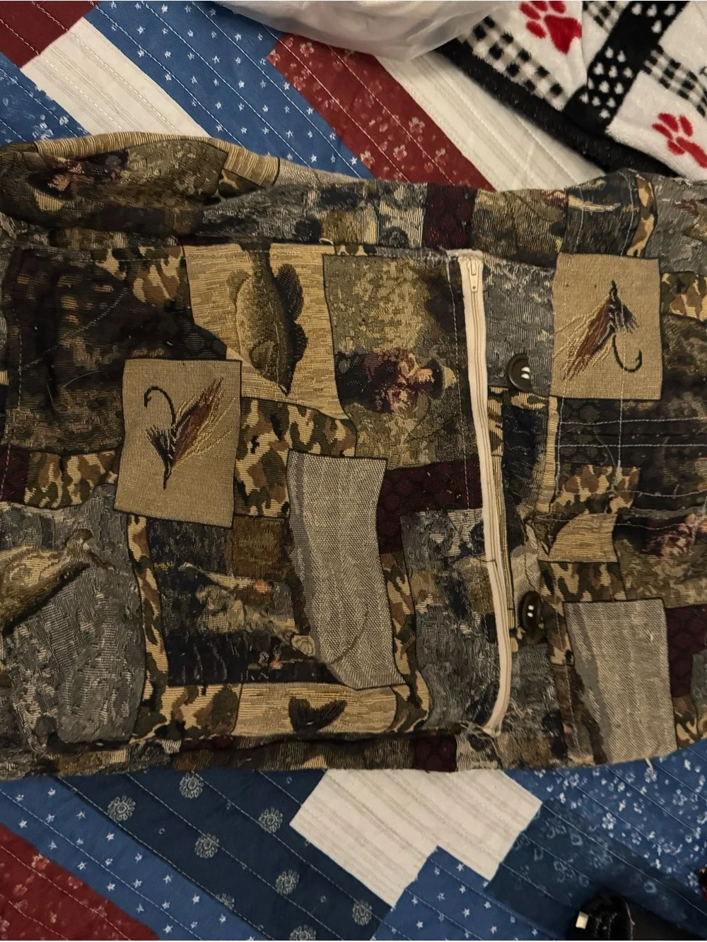 Canvas Outdoor Patterned Tote Bag - Brown/Camo